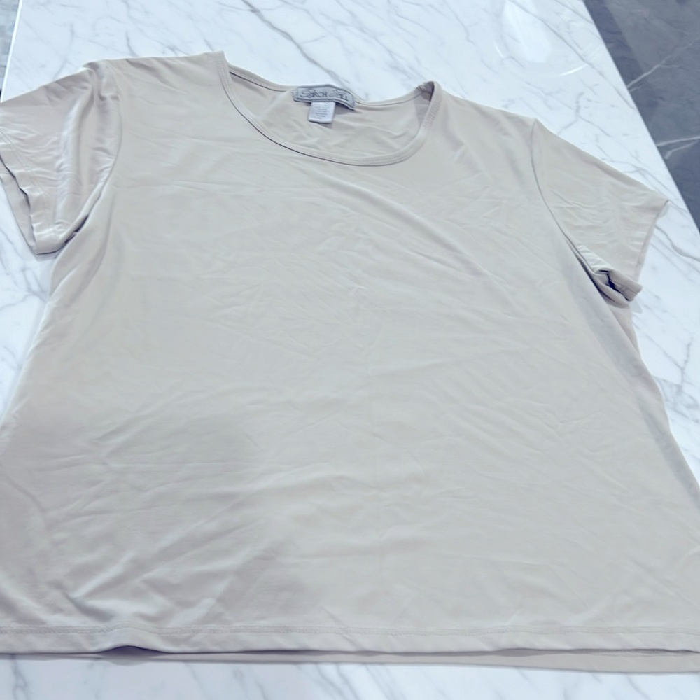Beige nylon t-shirt